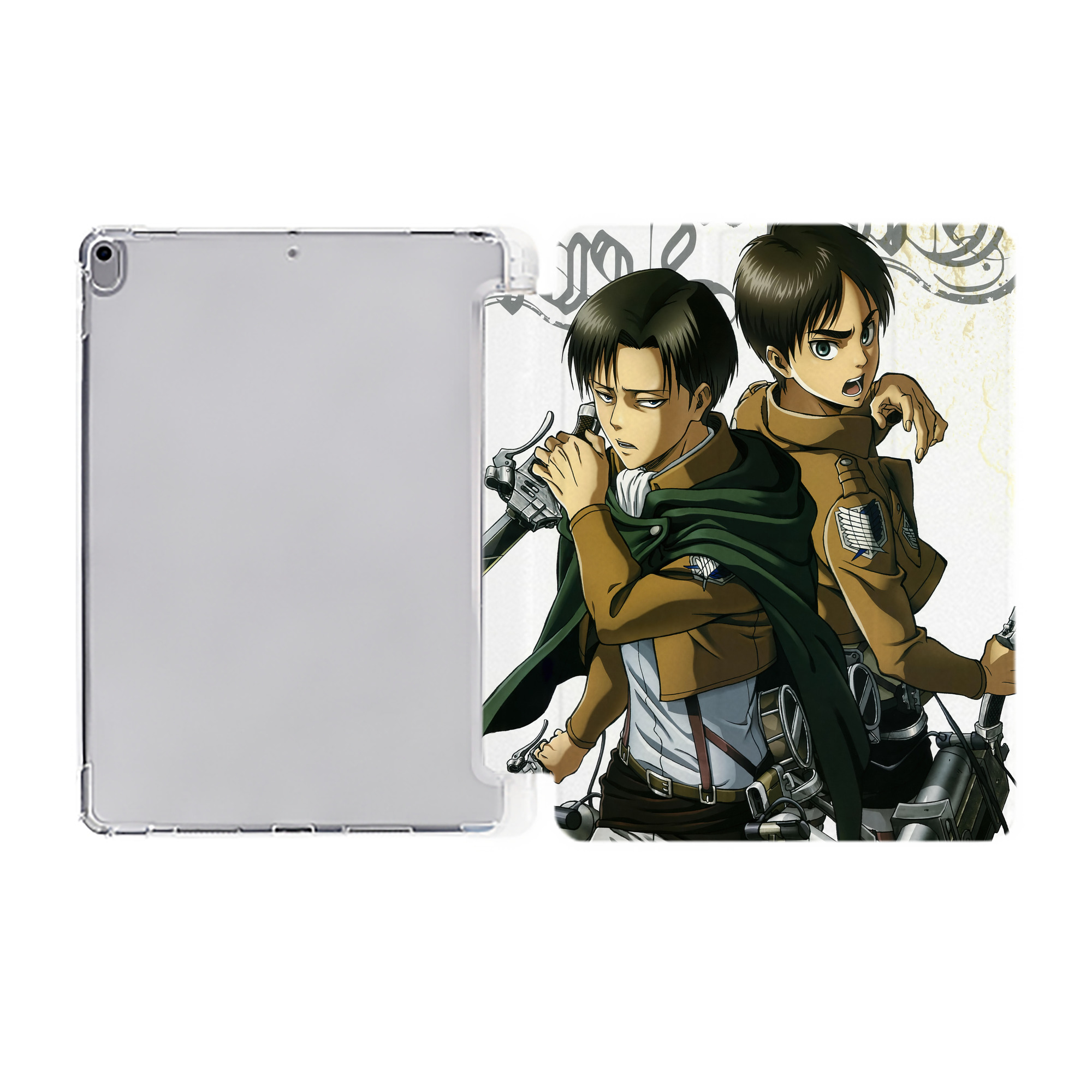 （画像用） 進撃の巨人 Attack on Titan IPad ケース ペン収納付き 三つ折りスタンド PUレザー×シリコン 対応機種9.5/10.5/10.9インチ